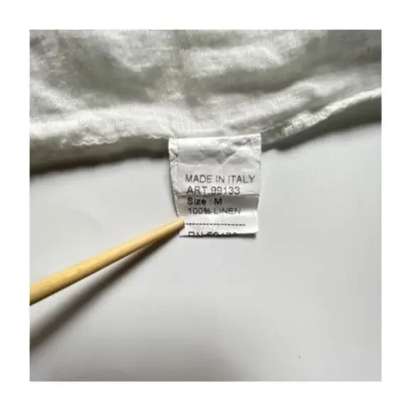 Women Viola Borghi Linen Blouse Medium White Made in Italy - Picture 7 of 12